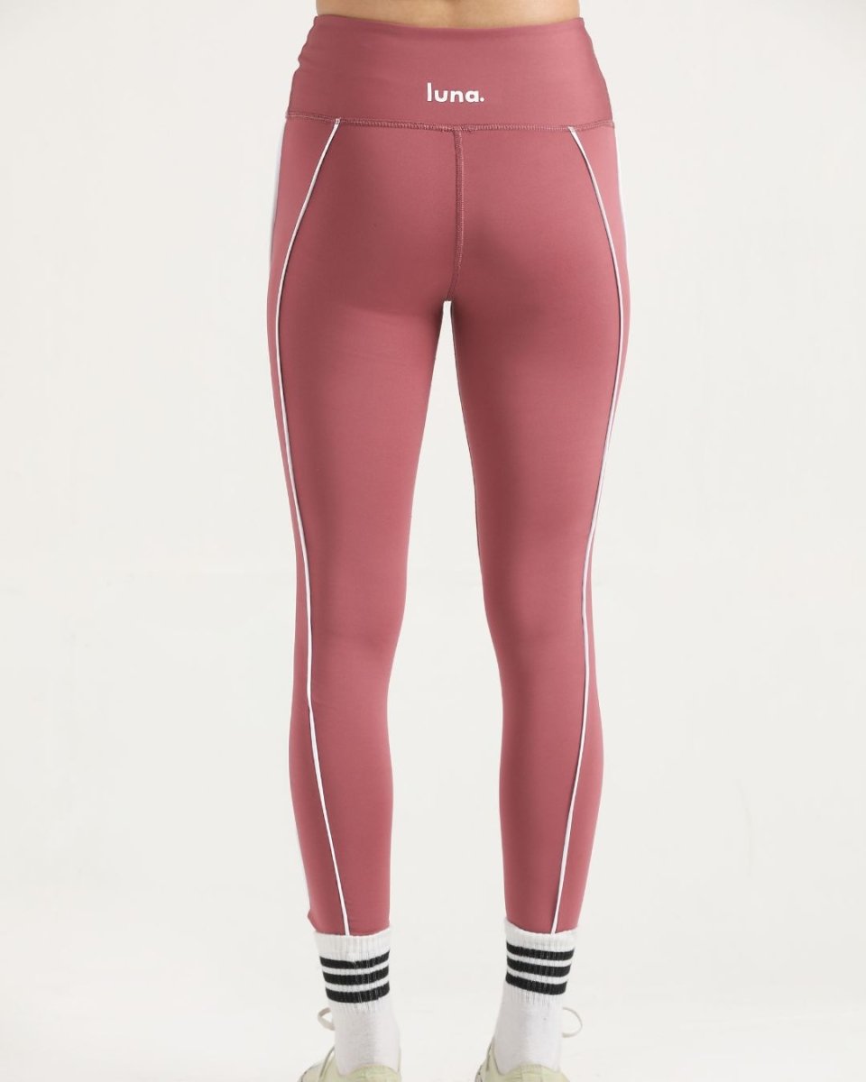 DOUBLE STRIPPED ULTRA COMFORT LEGGINGS-PINK - Luna Active Fit