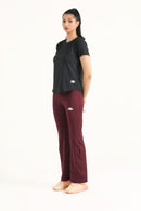 FUSION FLARE LEGGINGS - MAROON - Luna Active Fit