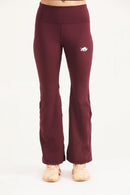 FUSION FLARE LEGGINGS - MAROON - Luna Active Fit