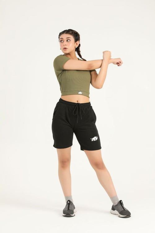 PRIME CROP TEE - OLIVE - Luna Active Fit