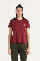 PRIME MESH TEE - NAVY BLUE - MAROON - Luna Active Fit