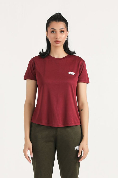 PRIME MESH TEE - NAVY BLUE - MAROON - Luna Active Fit
