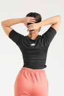 PRIME SLIM FIT TEE - BLACK - Luna Active Fit