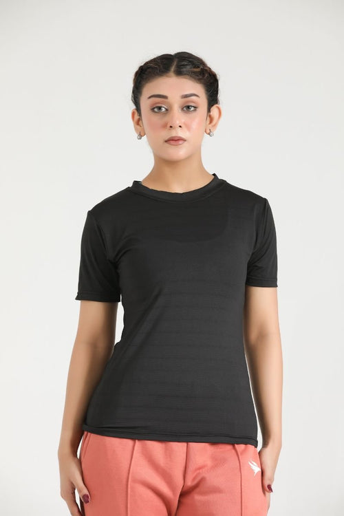 PRIME SLIM FIT TEE - BLACK - Luna Active Fit