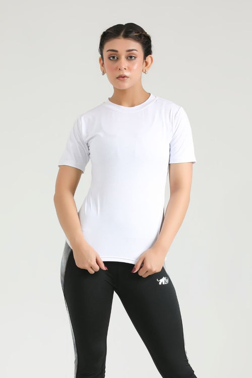 PRIME SLIM FIT TEE - WHITE - Luna Active Fit