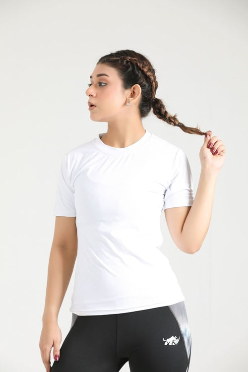 PRIME SLIM FIT TEE - WHITE - Luna Active Fit