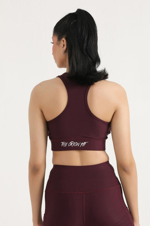 PRO PADDED SPORTS BRA - BURGUNDY - Luna Active Fit