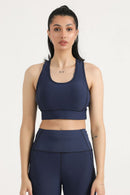 PRO PADDED SPORTS BRA - NAVY BLUE - Luna Active Fit
