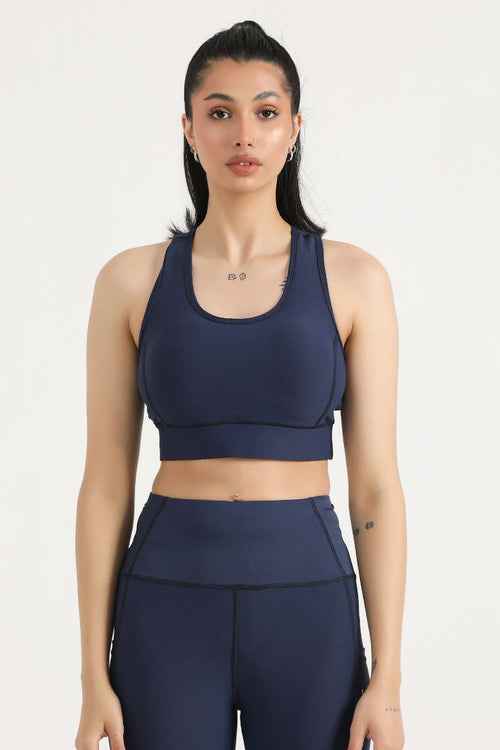 PRO PADDED SPORTS BRA - NAVY BLUE - Luna Active Fit