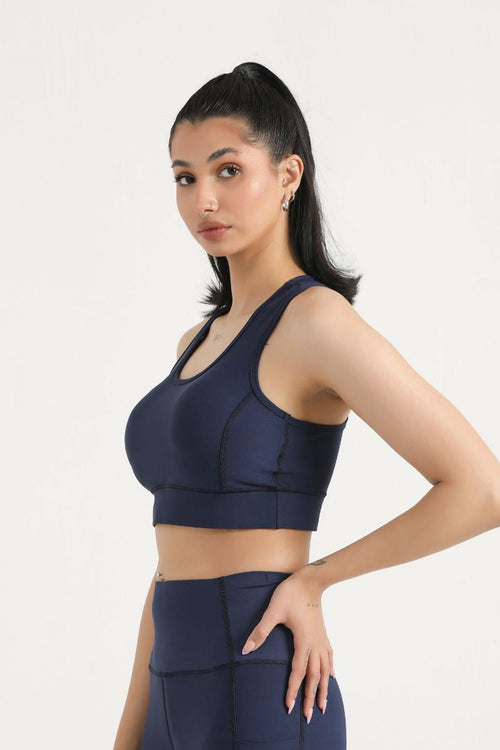 PRO PADDED SPORTS BRA - NAVY BLUE - Luna Active Fit