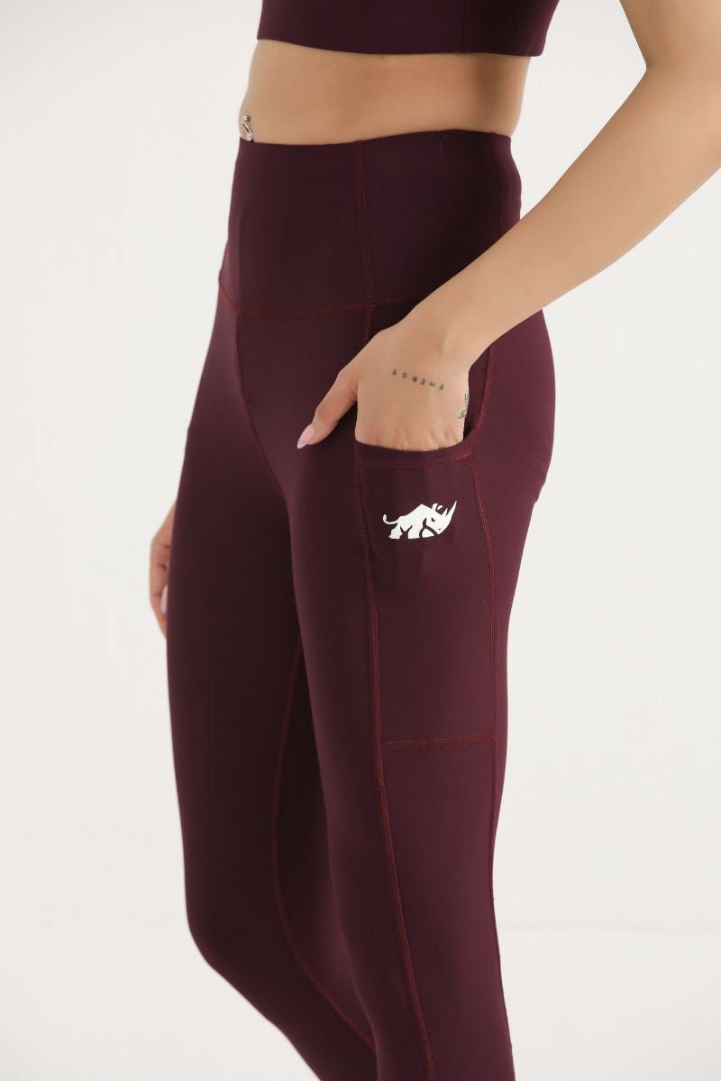 PRO ZERO LEGGINGS - BURGUNDY - Luna Active Fit