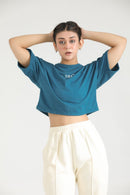 PULSE CLOUD FIT CROP TOP - TEAL - Luna Active Fit