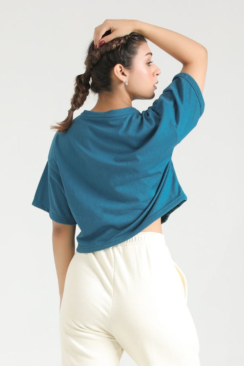 PULSE CLOUD FIT CROP TOP - TEAL - Luna Active Fit