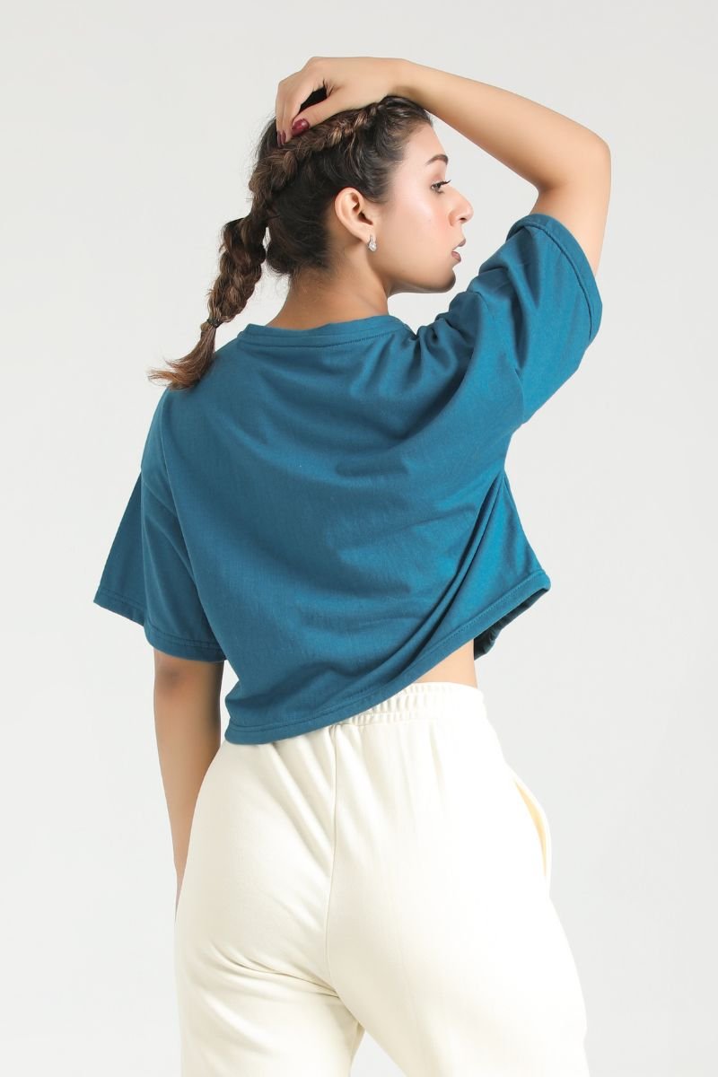 PULSE CLOUD FIT CROP TOP - TEAL - Luna Active Fit