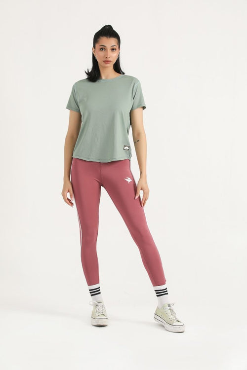 PULSE MID LENGTH TEE - BIEGE - Luna Active Fit