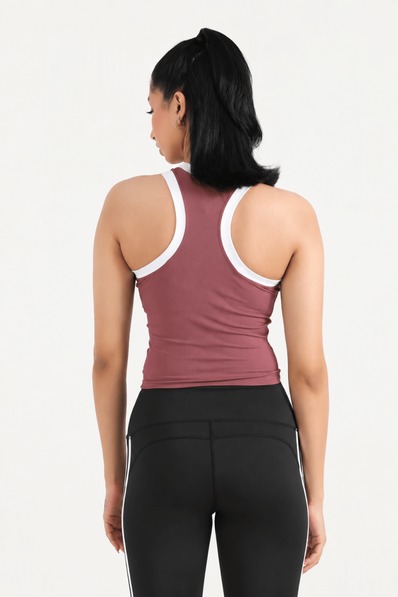 PULSE SLEEVELESS CROP TEE-ROSE