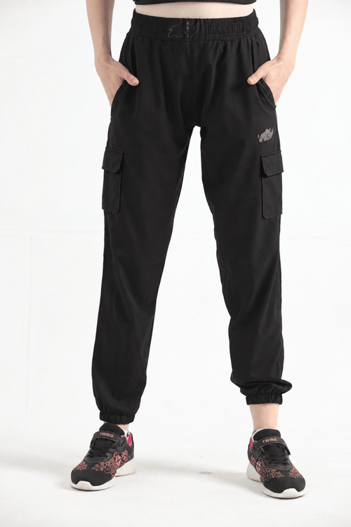 QUEEN SPEED CARGO TROUSER - BLACK - Luna Active Fit