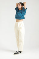 ULTRA COMFORT FLARE FIT TROUSERS - CREAME - Luna Active Fit