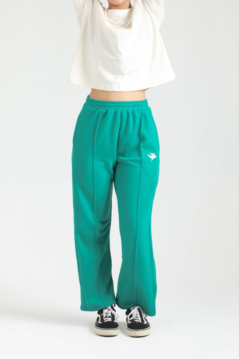 ULTRA COMFORT FLARE FIT TROUSERS - MINT GREY - Luna Active Fit