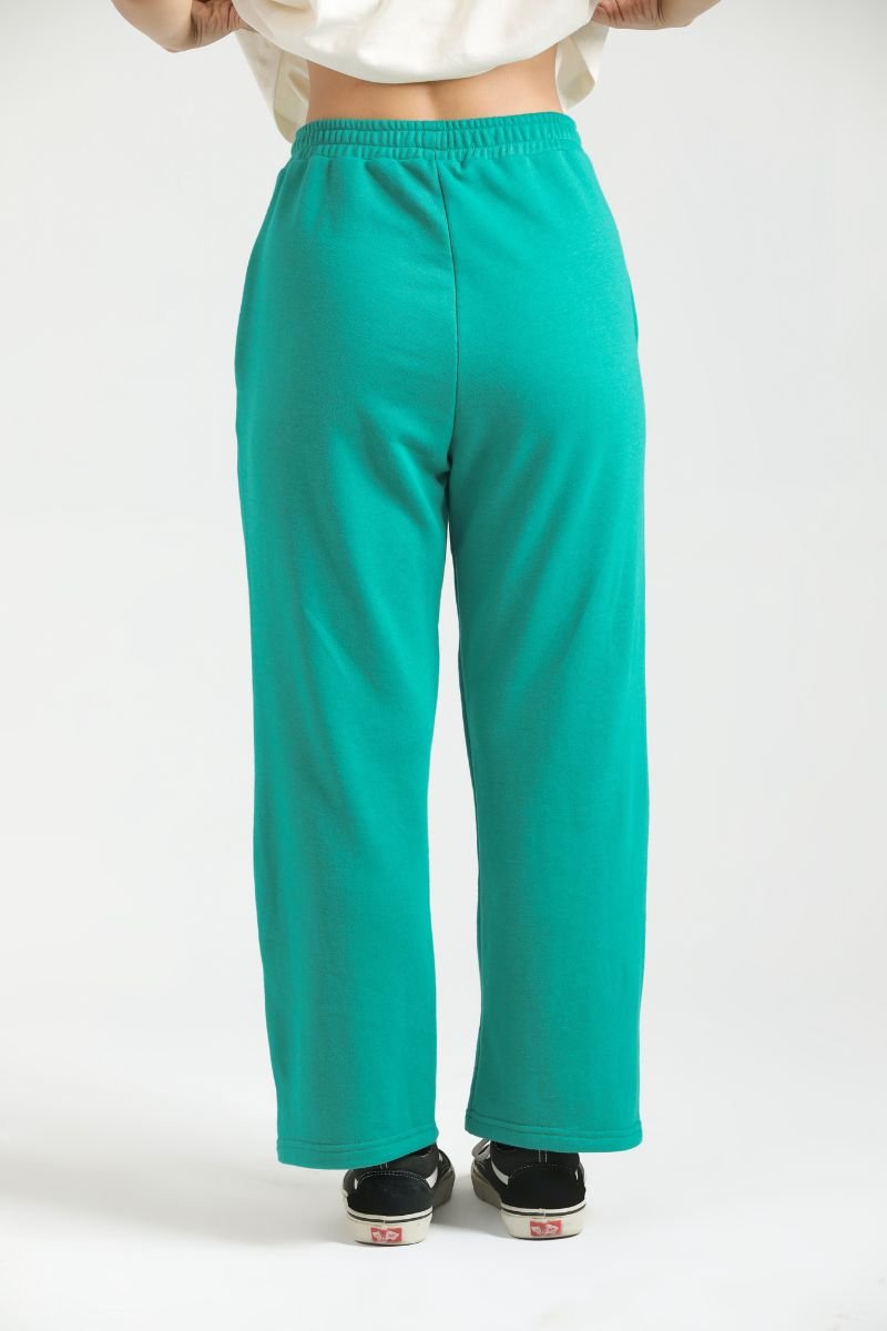 ULTRA COMFORT FLARE FIT TROUSERS - MINT GREY - Luna Active Fit