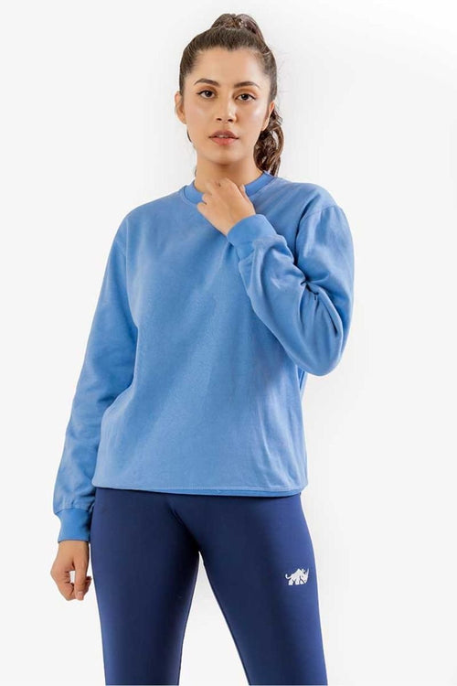 INFINITY FIT COMFORT SWEATSHIRT (BLUE) - Luna Active Fit