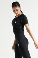 LUNA MESH CROP TOP - MIDNIGHT BLACK - Luna Active Fit
