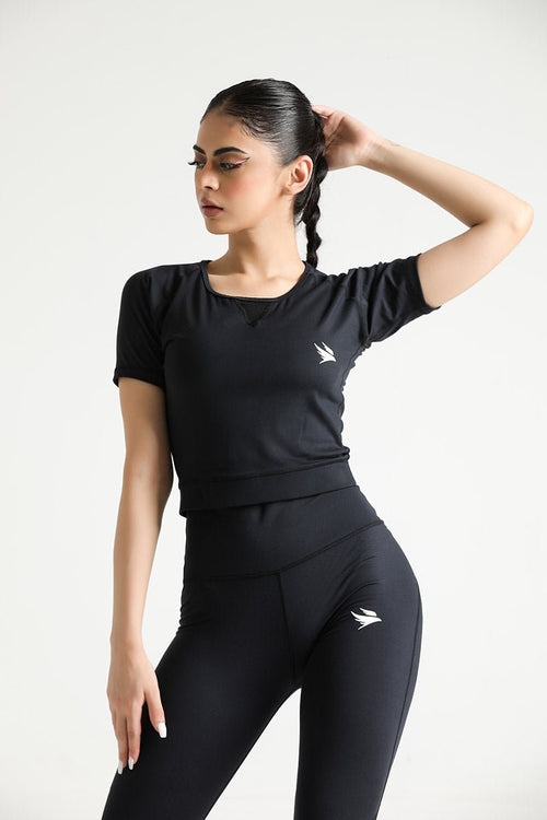 LUNA MESH MIDNIGHT CROP TOP CO - ORD SET - Luna Active Fit