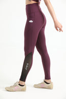 QUEEN MESH POWER LEGGINGS (BURGUNDY) - Luna Active Fit
