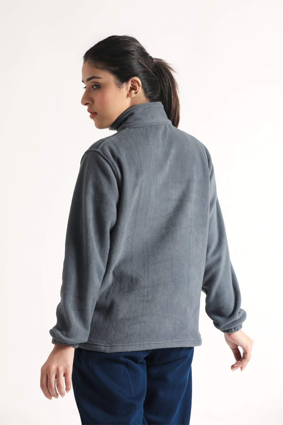 SCULPT QUARTER ZIP CLOUD JACKET - GREY - Luna Active Fit