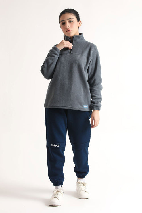 SCULPT QUARTER ZIP CLOUD JACKET - GREY - Luna Active Fit
