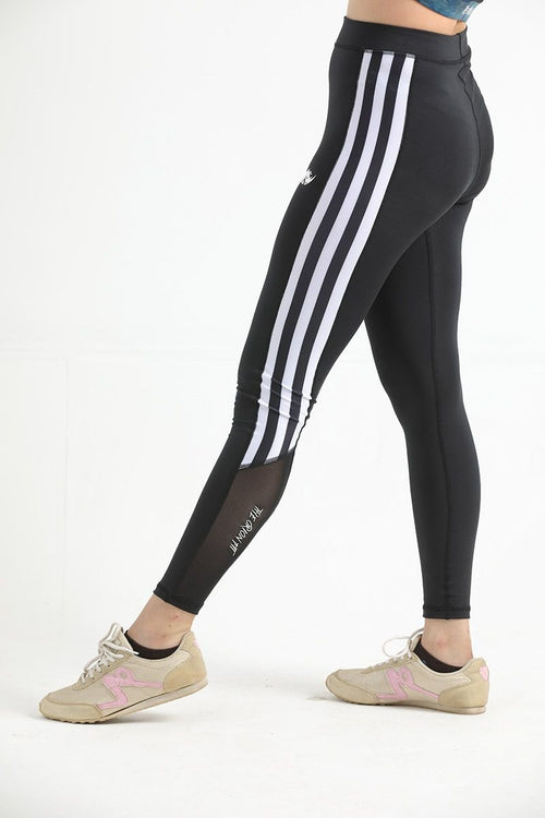 SHADOW WHITE STRIPED SET (TOP+BOTTOM) - Luna Active Fit