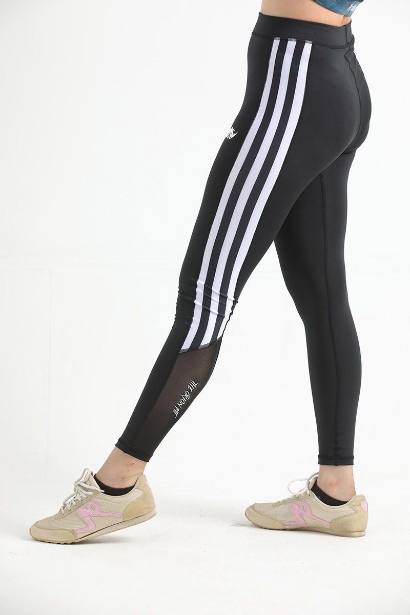 SHADOW WHITE STRIPED SET (TOP+BOTTOM) - Luna Active Fit