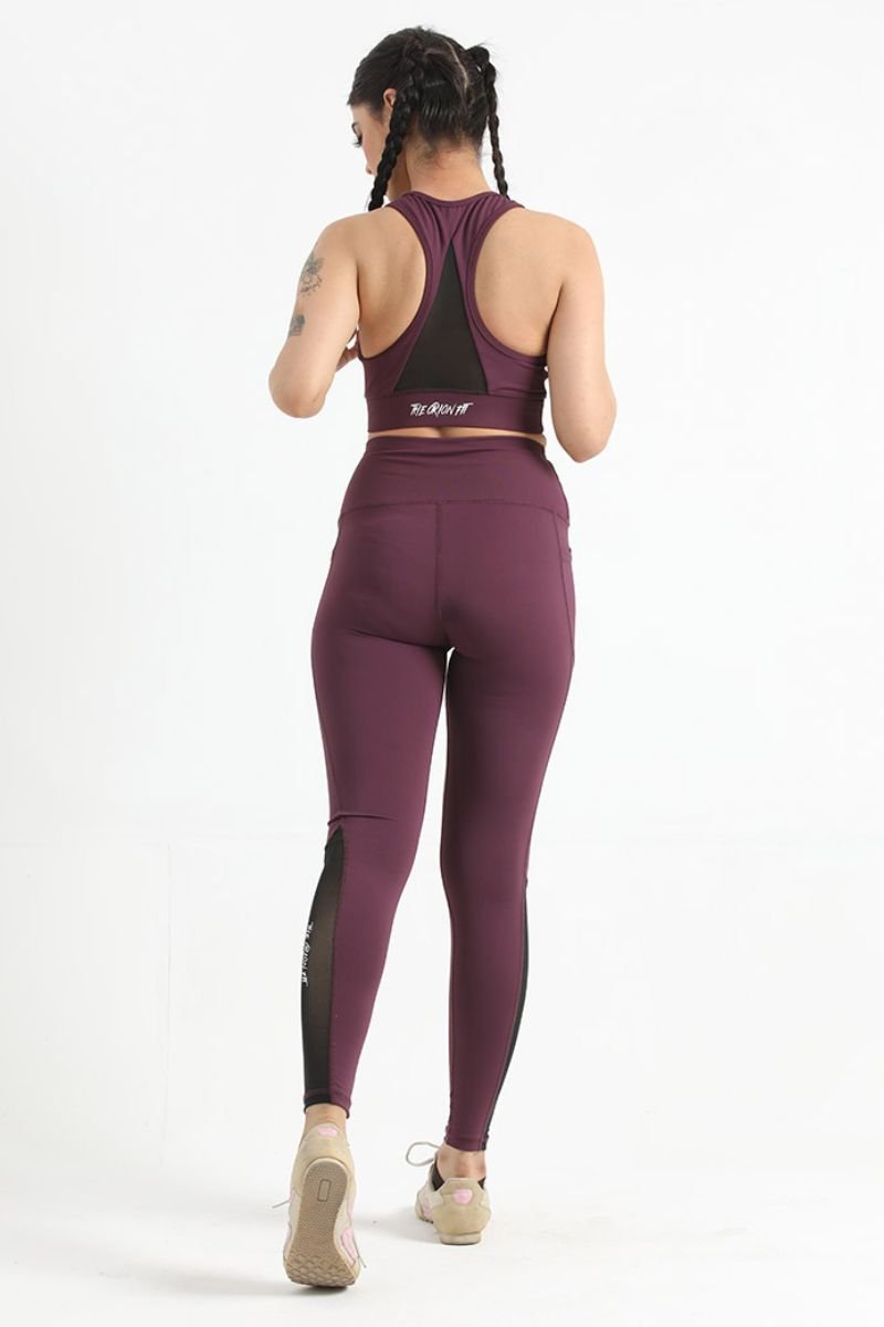 THE QUEEN MESH BURGUNDY SET (TOP+BOTTOM)