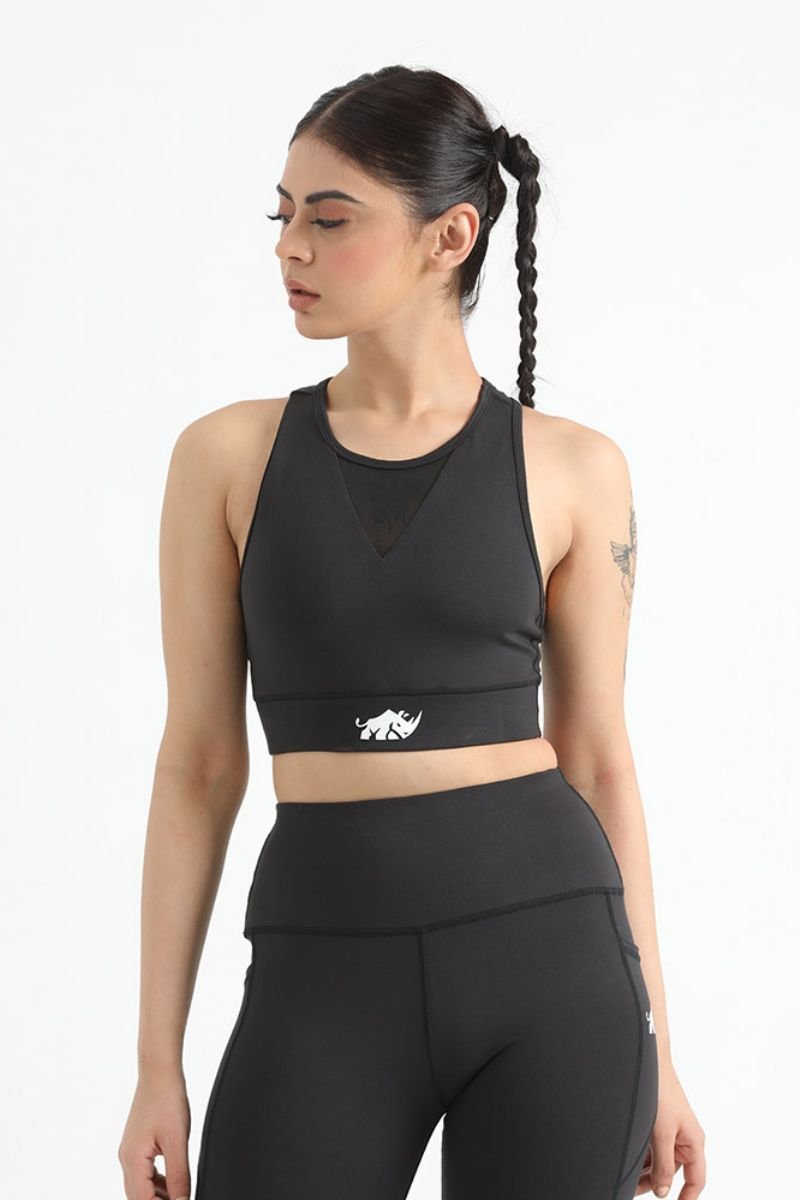 THE QUEEN MESH MIDNIGHT SET (TOP+BOTTOM) - Luna Active Fit