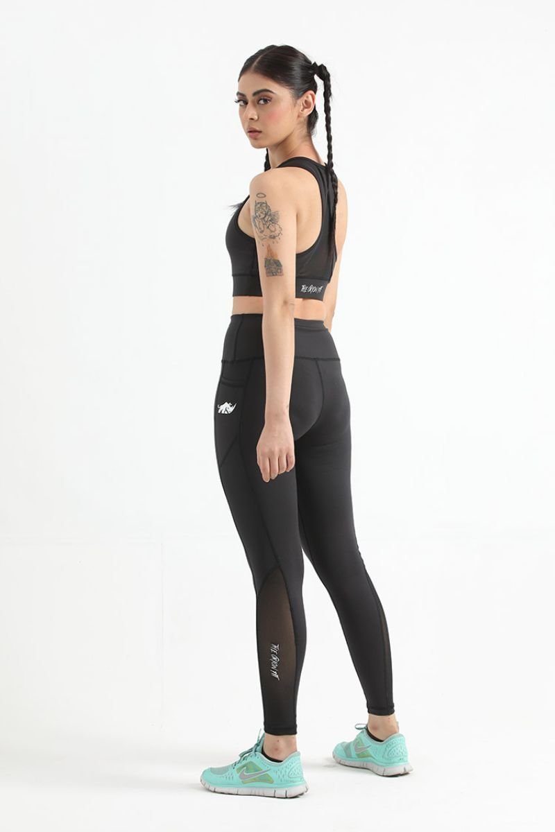 THE QUEEN MESH MIDNIGHT SET (TOP+BOTTOM) - Luna Active Fit